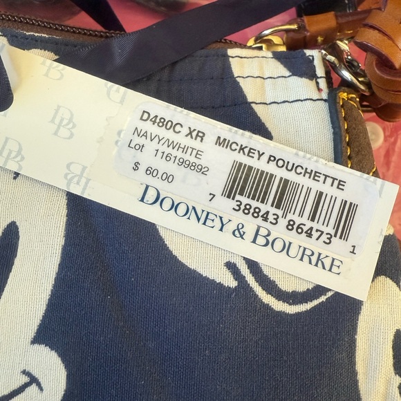 Mickey face cloth pouch eye with strap. Hot pink interior - Picture 4 of 6